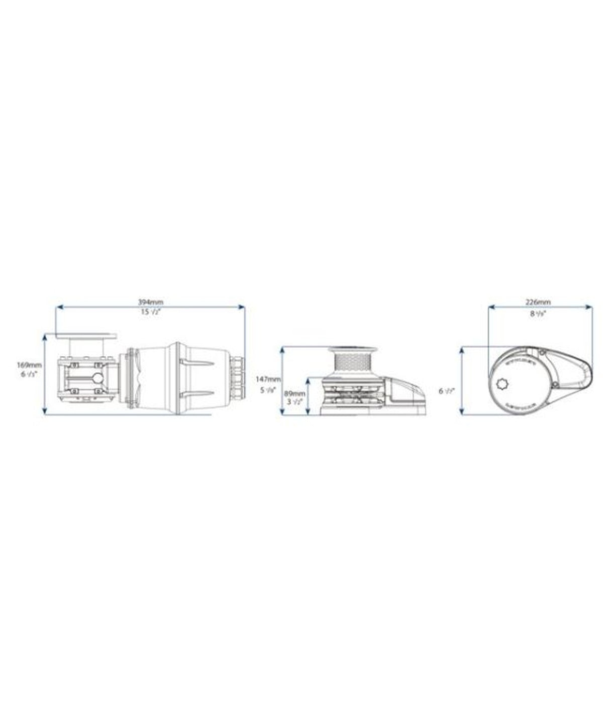 Lewmar VX3 verticale guindeau 69120044 GO 10 mm DIN 12V 1500W