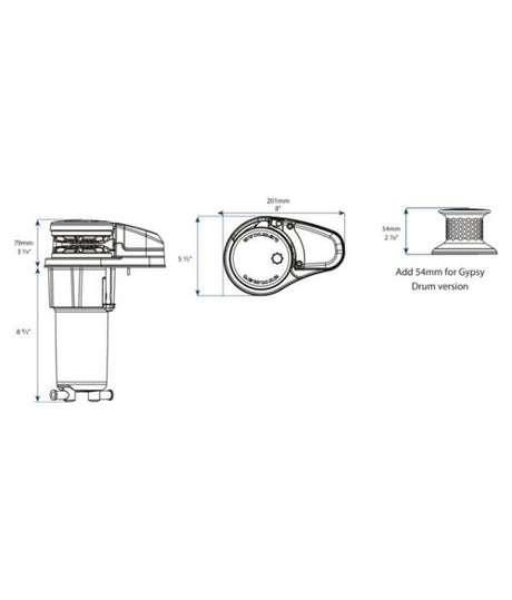 Lewmar VX1L Ankerwinde 800 GD 8 mm Bausatz 69100057 – Vertikalwinde
