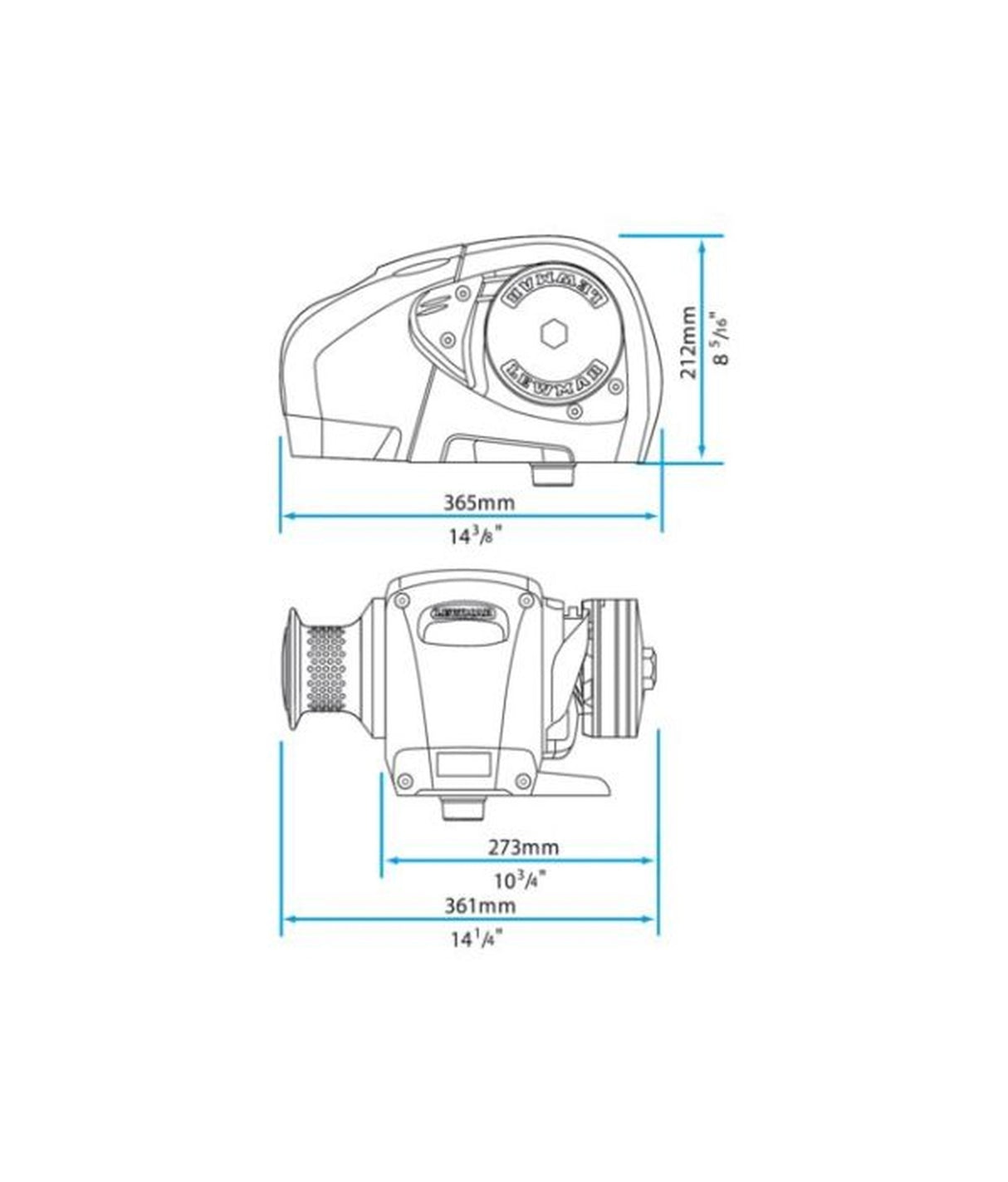 Lewmar H3 Ankerwinde Gypsy Drum 6653021108 12V 8mm – horizontal