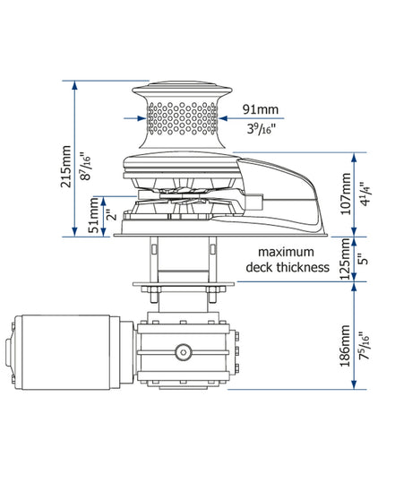 Unidad de cubierta Lewmar V4/V5 tambor gipsy (GD) 66810025 – cabrestante de ancla vertical