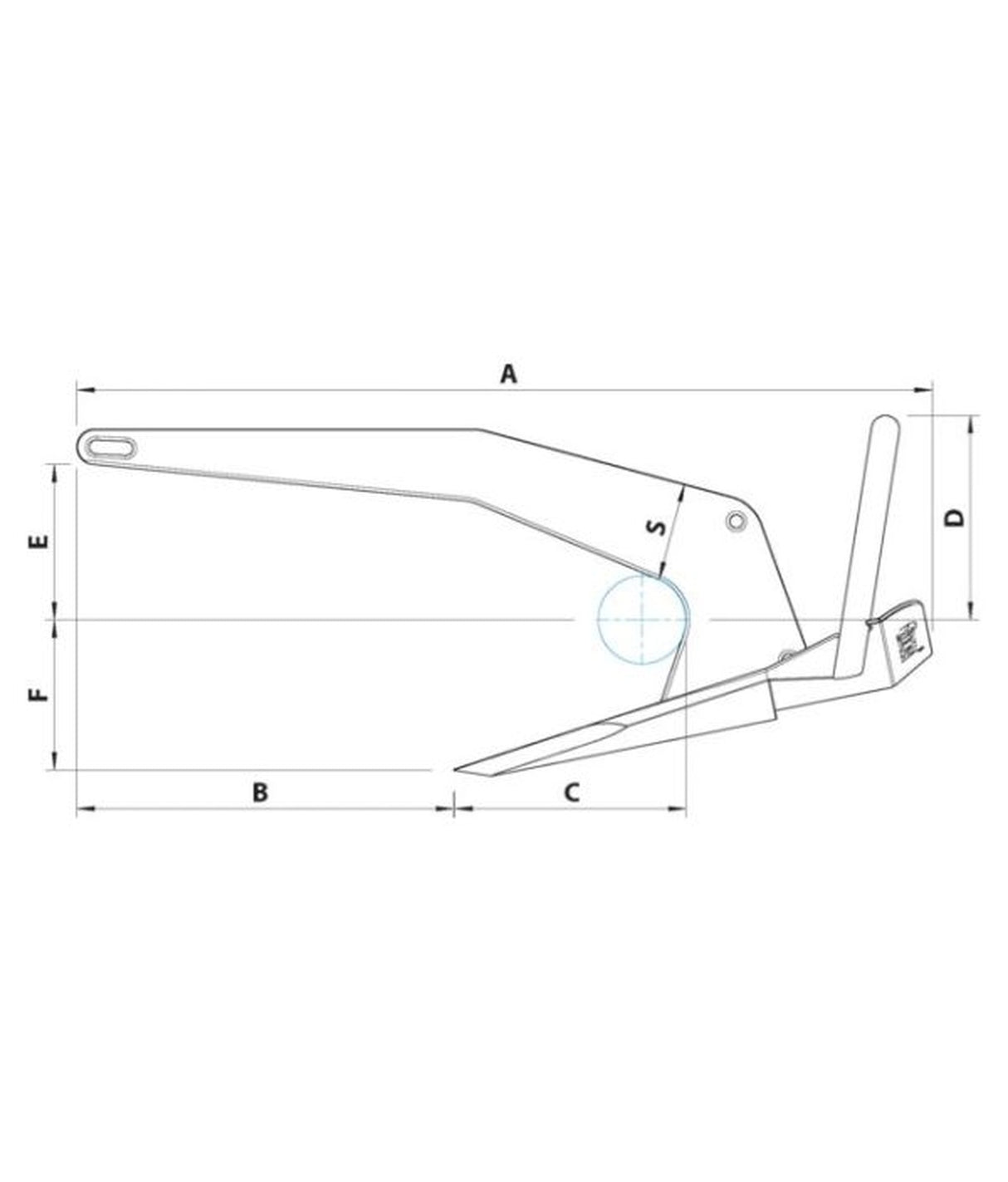 Rocna anker RVS 200kg – roll-bar voor precieze instelling