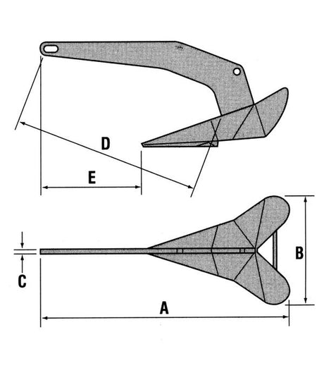 Lewmar Delta anchor galvanized 50 kg / 105 lbs 57450
