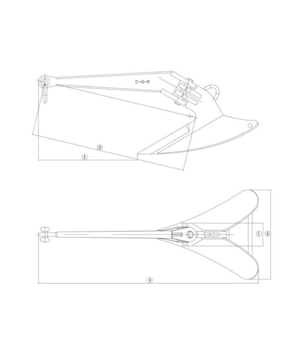 Ancla Lewmar CQR NS 56507w galvanizado 20 kg / 45 lbs