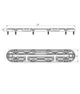 Borika T-bolt montage track 255 mm – voor C-shaped of Feelfree rails