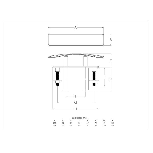 Talamex Solent flush kikker RVS 254 mm
