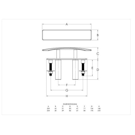 Talamex Solent flush kikker RVS 254 mm
