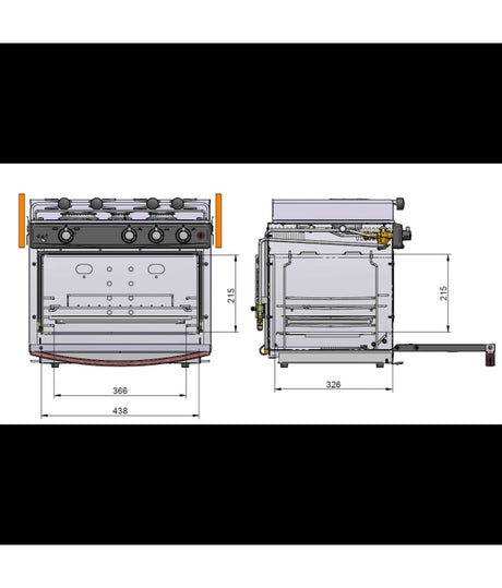 Eno Kooktoestel 2-pits met oven Origin – RVS
