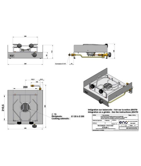 Eno Kooktoestel 1-pits Xtrem 1 – thermisch beveiligd RVS