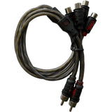 Adaptador en Y Roswell 1M a 2F RCA cuádruple blindaje 50 cm