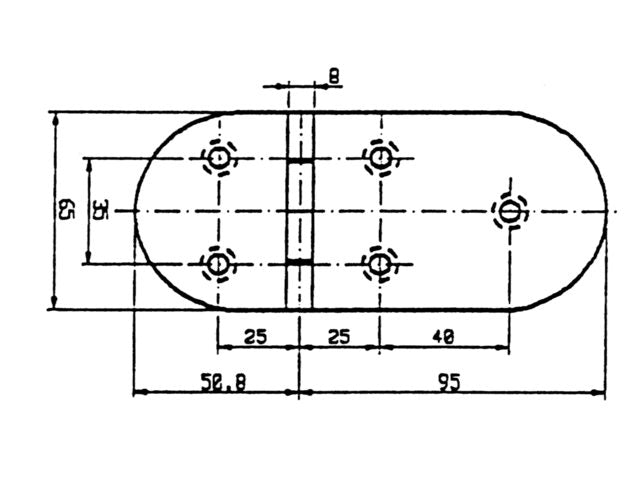 Scharnier rvs 145.8x65mm 90ø
