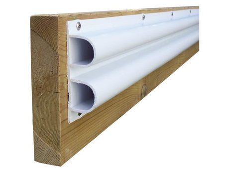 Steigerstootrand dubbel d-profiel wit 2.4m