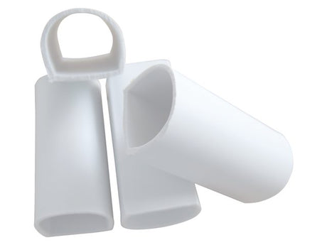 Steigerstootrand dubbel d-connector wit (2pr)