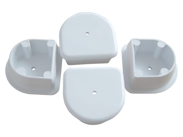 Steigerstootrand dubbel d-eindstuk wit (2pr)