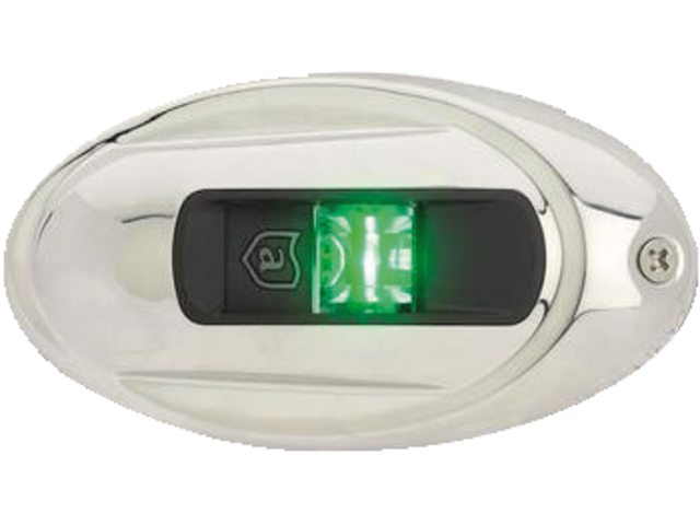Stuurboordlicht led Lightarmor verticaal ovaal rvs