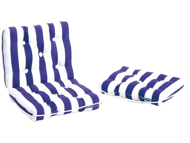 Kapok kussen blauw/wit gestreept enkel