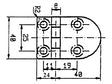 Scharnier rvs 57x40mm 90ø