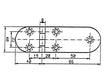 Scharnier rvs 126x40mm 90ø