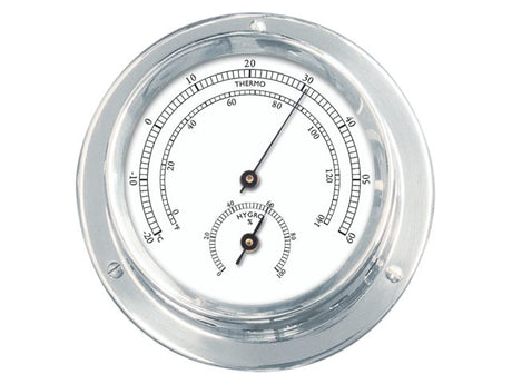 Thermo-hygrometer verchroomd 110/84mm
