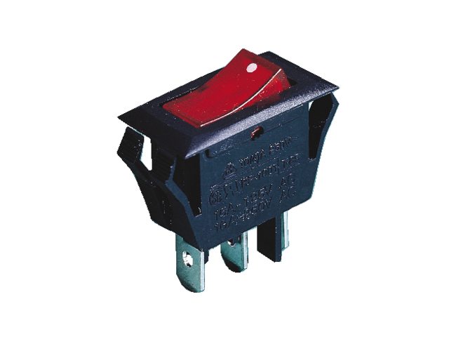 Verl.inb. schakelaar rood/zwart 12V-15A