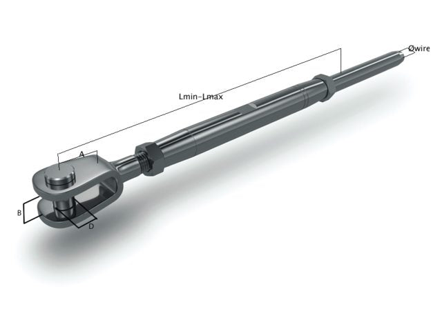 Spanner gaffel-terminal m8 4mm