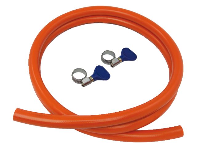Gasslang thermoplast 8x15mm 10bar 150cm met 2 rvs klemmen