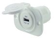 USB stopcontact enkel 2.4A wit met flush frame