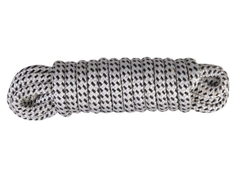 Landvast polyester wit/zwart 14mm 15m