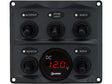 Schakelpaneel antraciet met voltmeter 12/24V