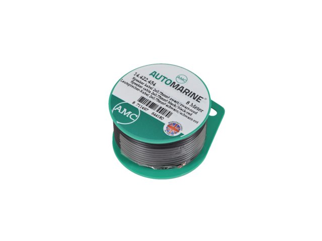 Speaker kabel 2x0.75mmý zwart/zwart-rood (8m)