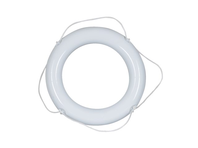 Reddingsboei pvc wit 60cm met witte lijn