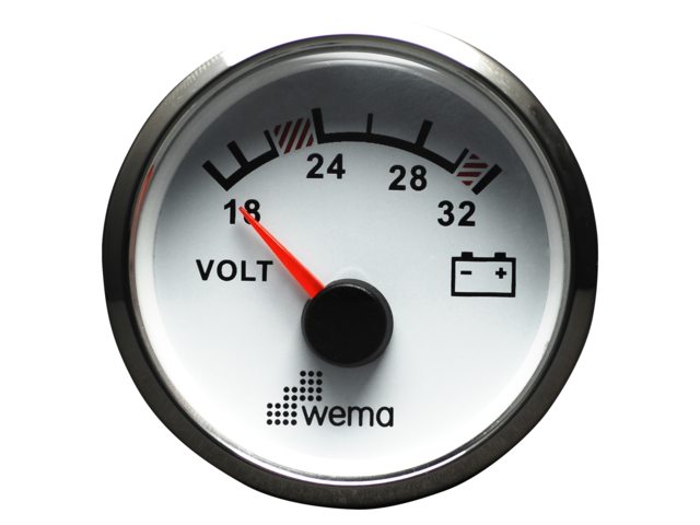 Silver serie voltmeter 24V wit