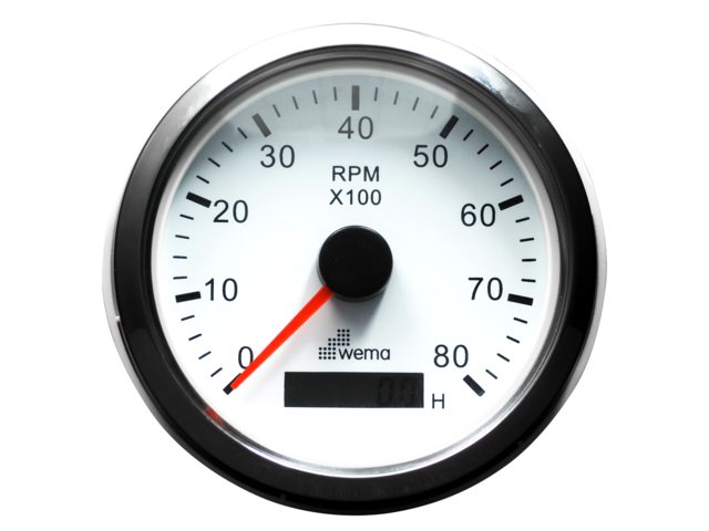 Silver serie Toerenteller 8000/U wit