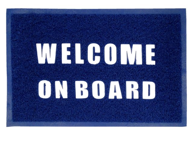 Mat &quot;Welcome on board&quot;