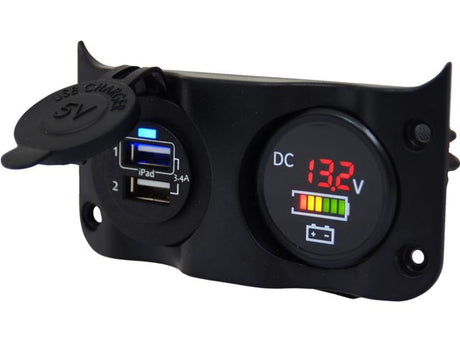 Wave add-on paneel dubbel USB &amp; Volt/accu indicator