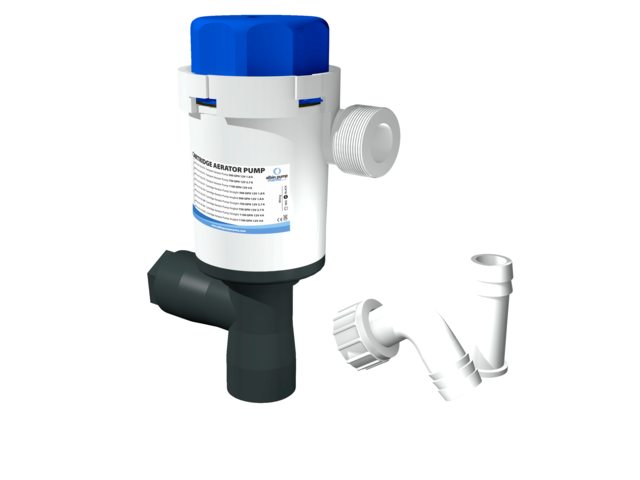 Aerator pomp twinport 500gph short stack 12V
