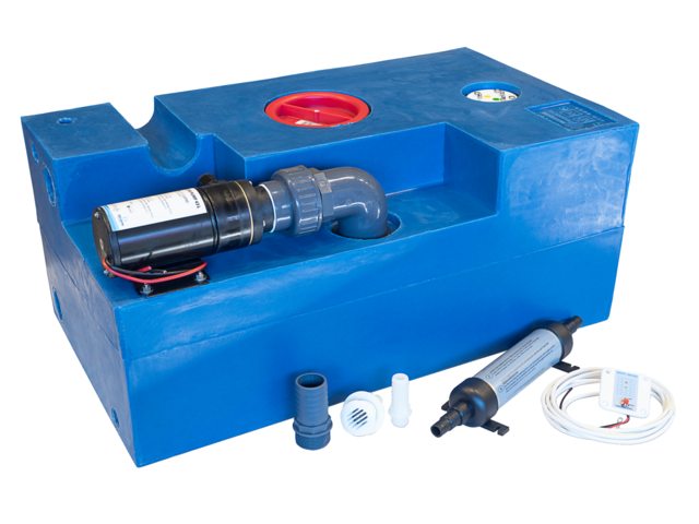 Vuilwatertank 72L compleet met marceratorpomp 12V