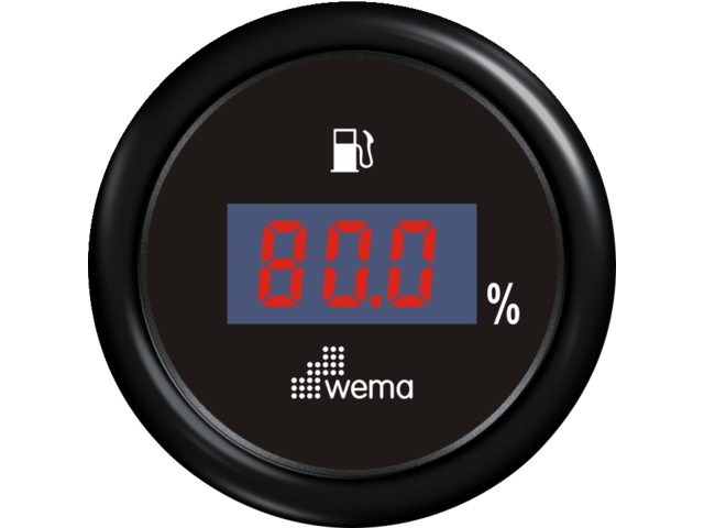 Tankmeter brandstof digitaal 0-190 ohm zwart