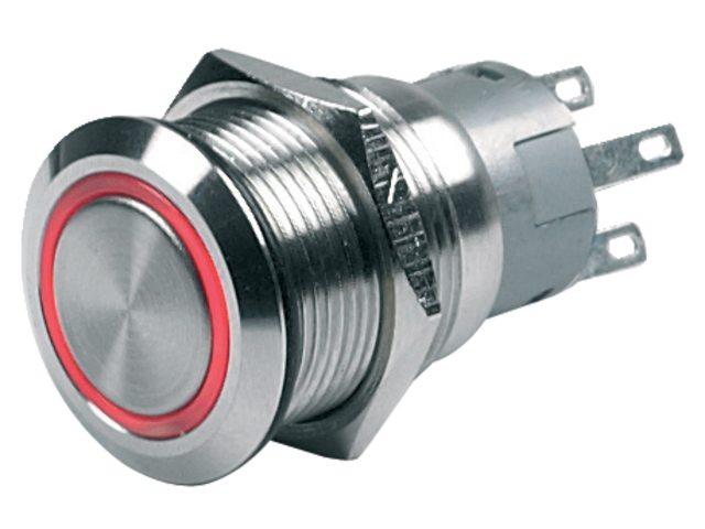 Schakelaar push-button on/off 24V rood