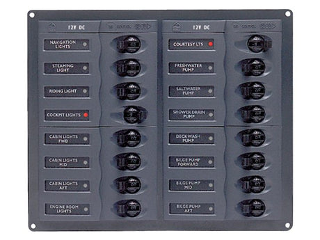 Circuit breaker paneel 12V 16-voudig