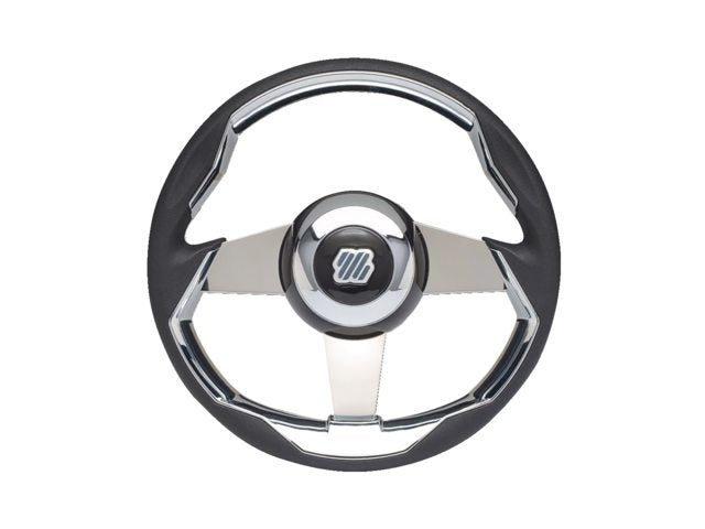 Grimani stuurwiel zwart/rvs spaken 350mm