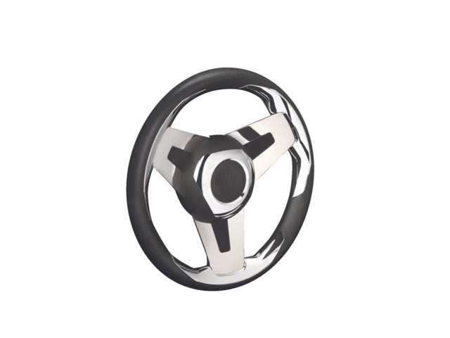 Loredan stuurwiel zwart/rvs spaken 350mm