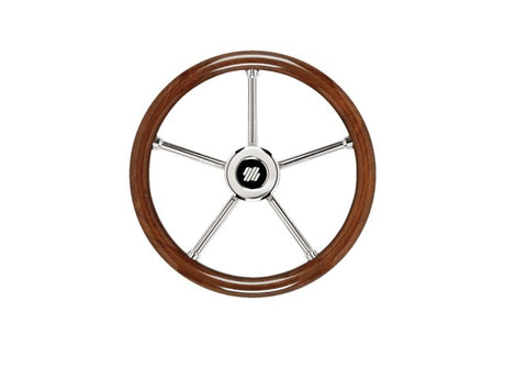 V30 stuurwiel mahonie/rvs 5-spaaks 350mm