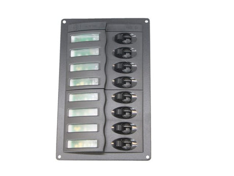 Circuit breaker paneel 12V 8-voudig verticaal
