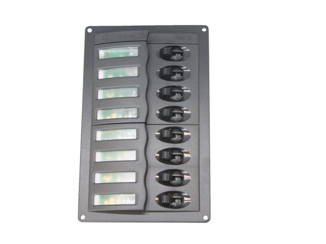 Circuit breaker paneel 12V 8-voudig verticaal