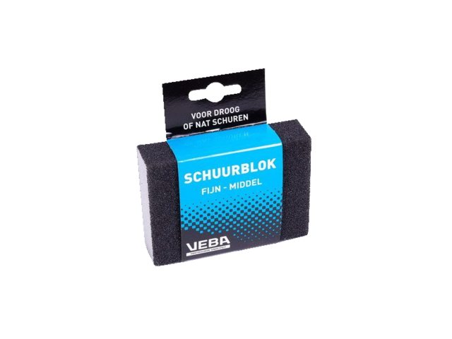Schuurblok fijn/middel 10x7x2.5cm