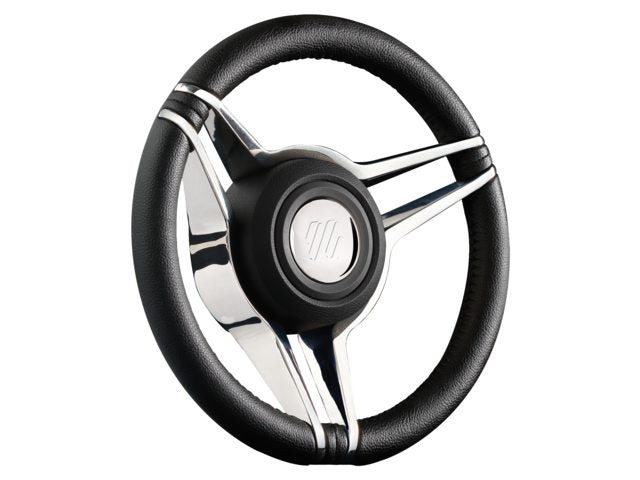 Tron stuurwiel zwart/rvs 350mm