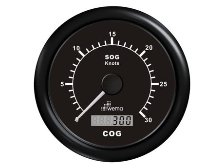 GPS speedometer 0-30 kn zwart incl. antenne