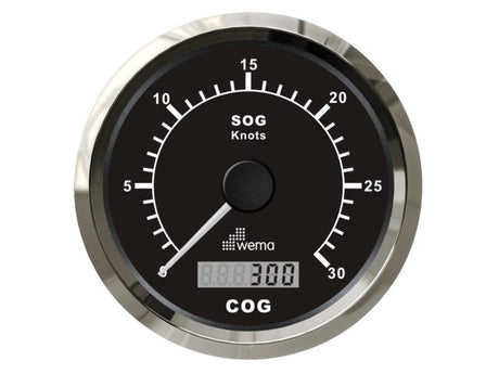 Silver serie GPS speedometer 0-30 kn zwart incl. antenne