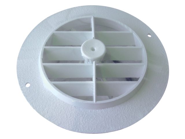 Uitblaas ventilatie rooster (afsluitbaar) rond 100mm wit