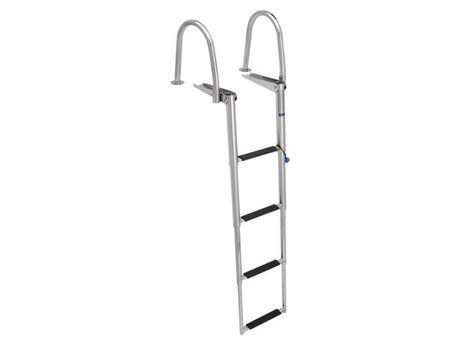 Zwemtrap telescopisch en opklapbaar met handgrepen 4 treden RVS